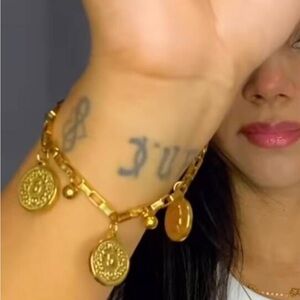 Gold Coin Charm Bracelet